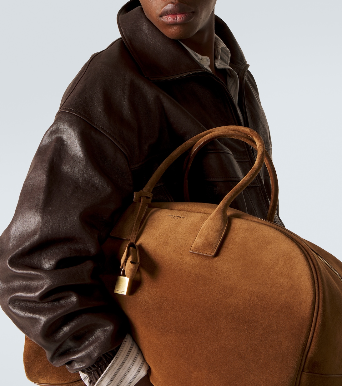 Sac de voyage Bowling Large en daim | Saint Laurent