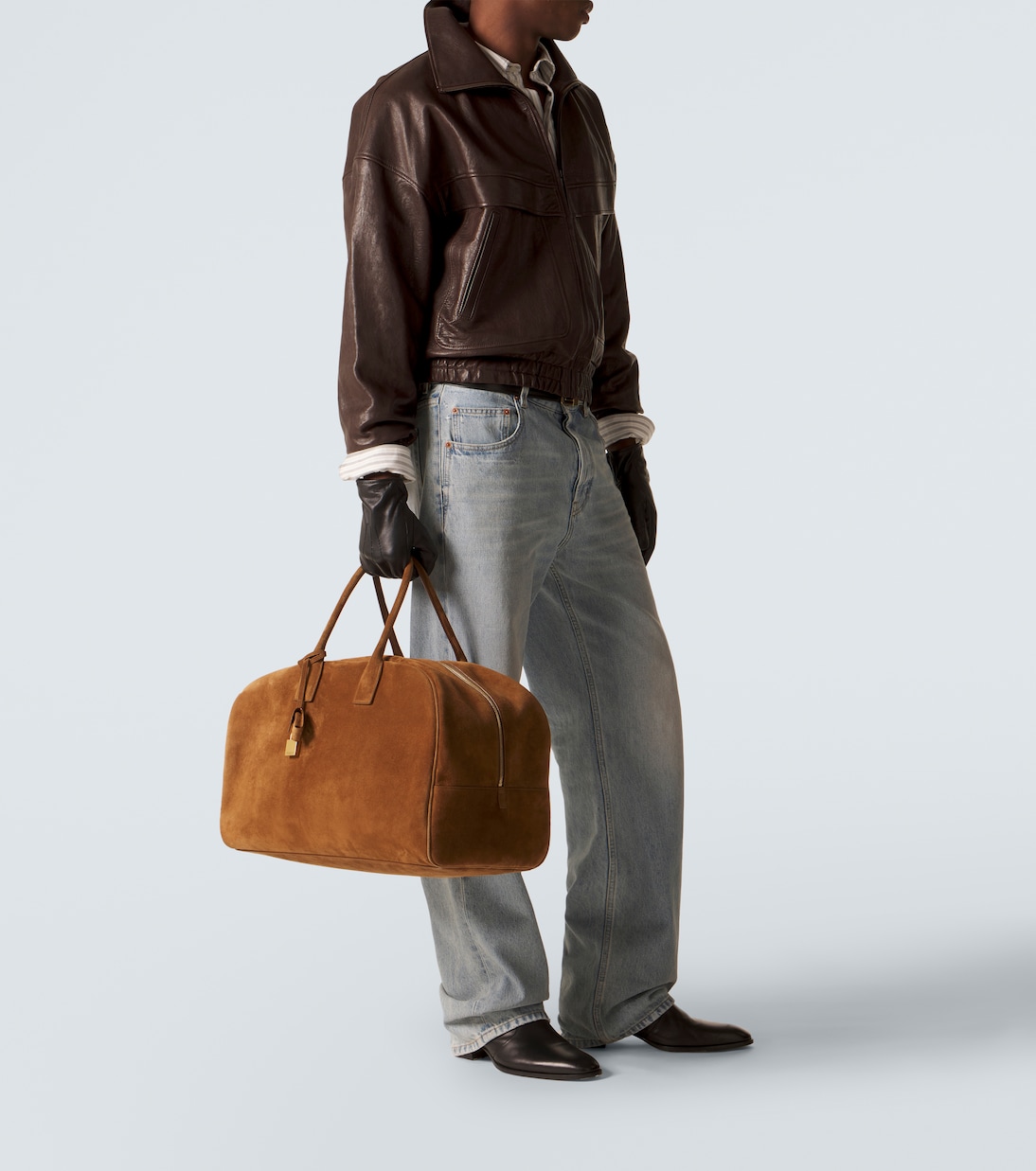 Sac de voyage Bowling Large en daim | Saint Laurent