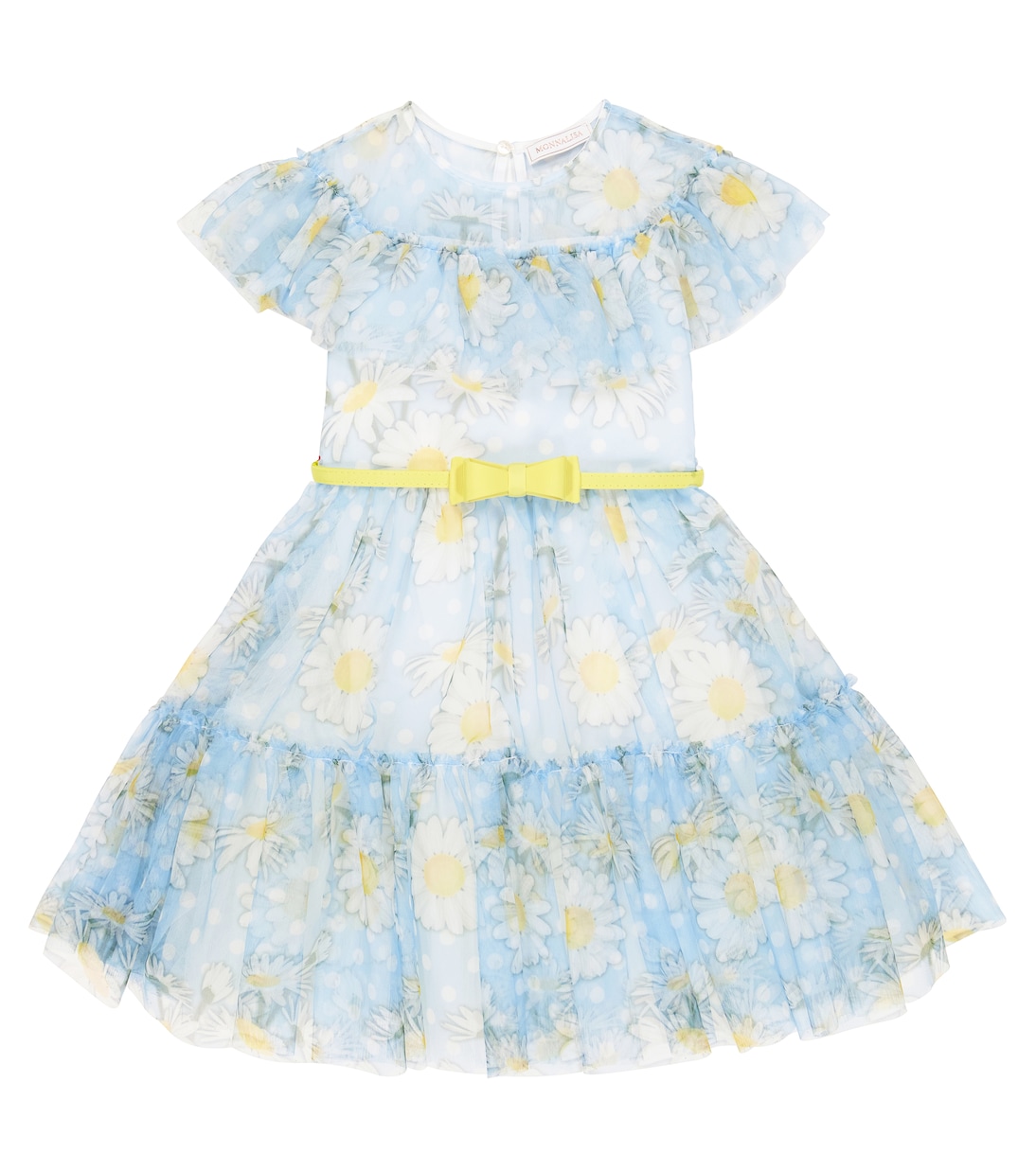 Floral tulle belted dress | Monnalisa