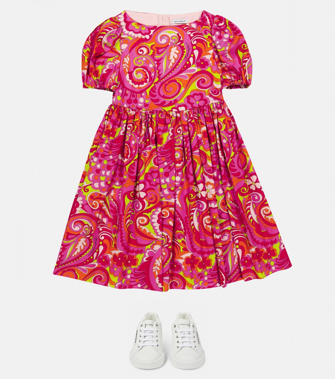 Bedrucktes Kleid aus Baumwolle | Dolce&Gabbana Kids