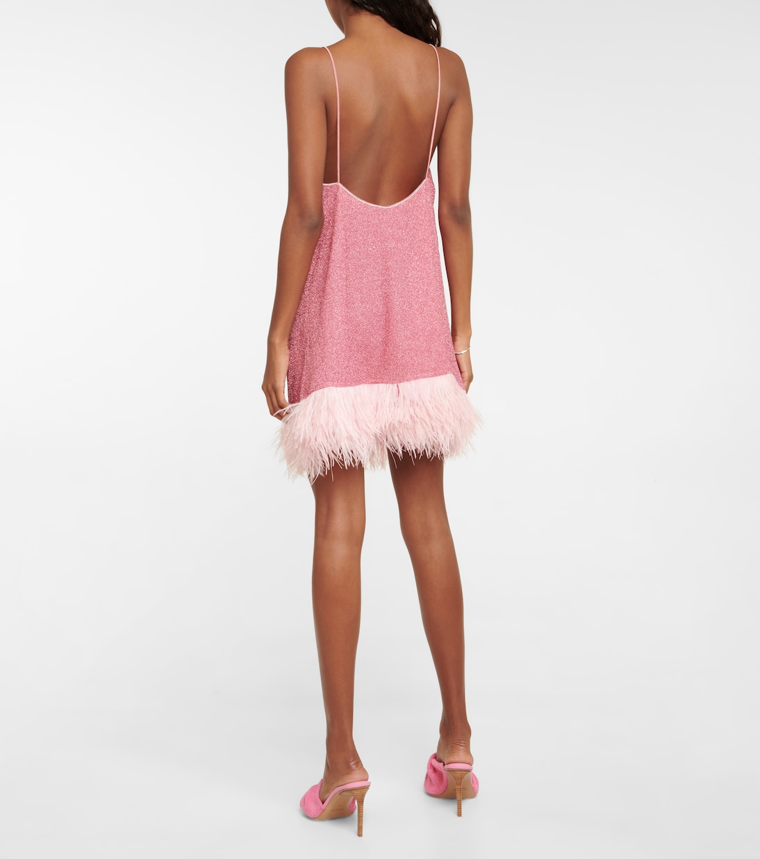 Lumière feather-trimmed minidress | Oséree