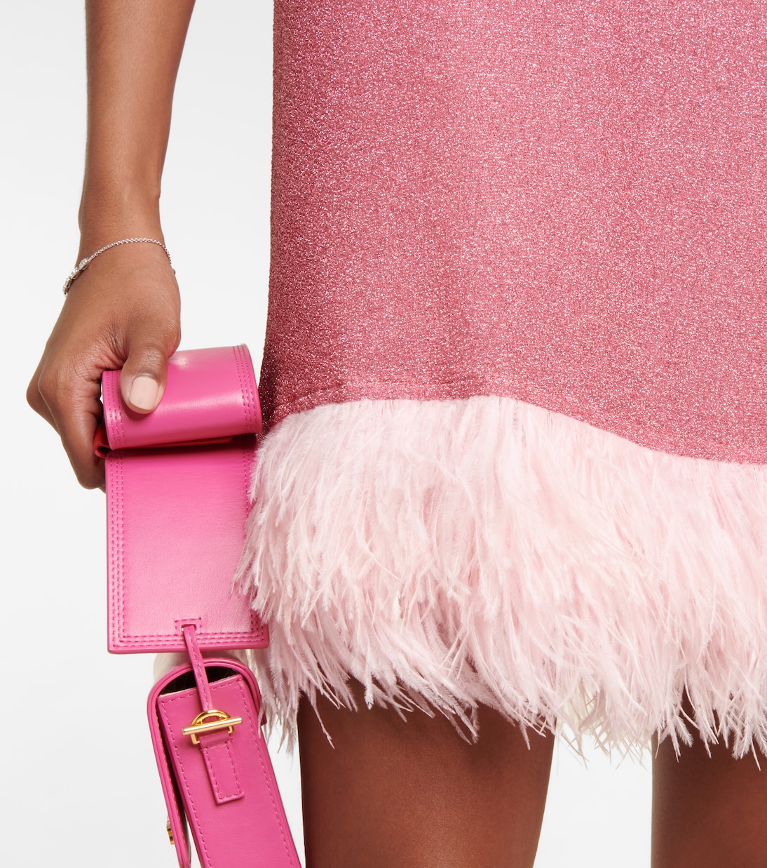 Lumière feather-trimmed minidress | Oséree