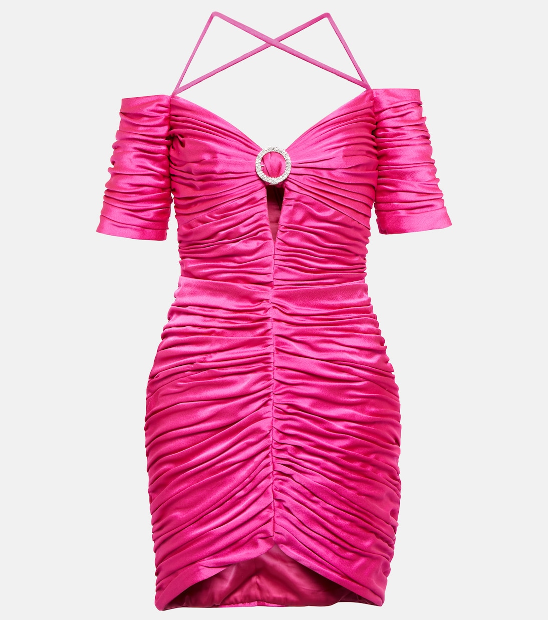 Verziertes Minikleid aus Satin | Rasario