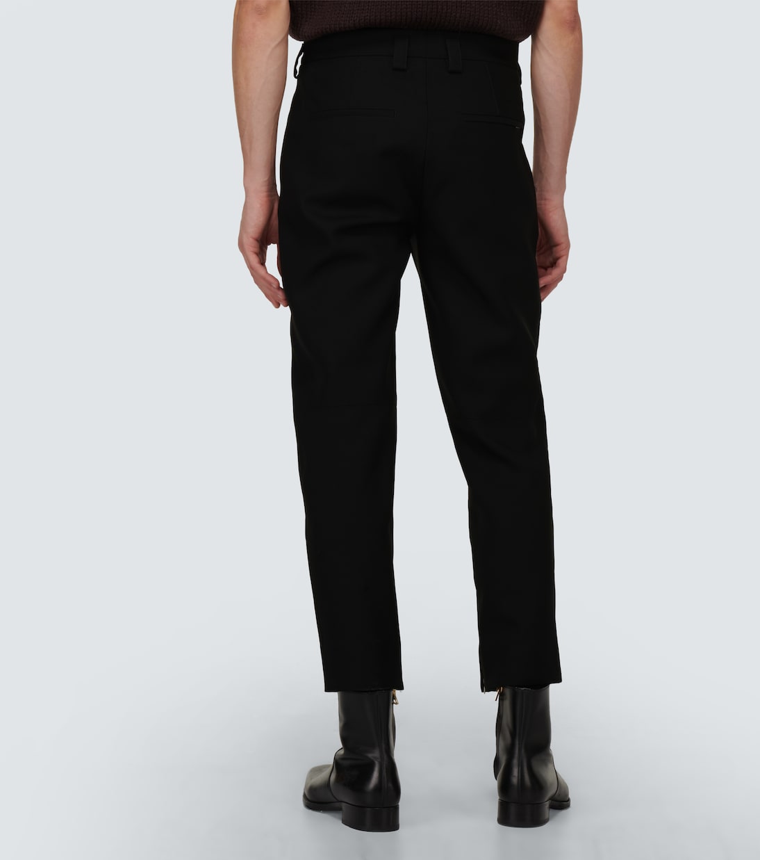 Hose aus Wolle mit Leder | Jil Sander