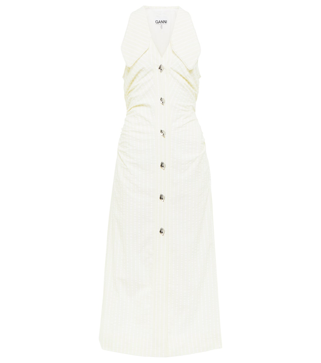 Abito midi in seersucker | Ganni