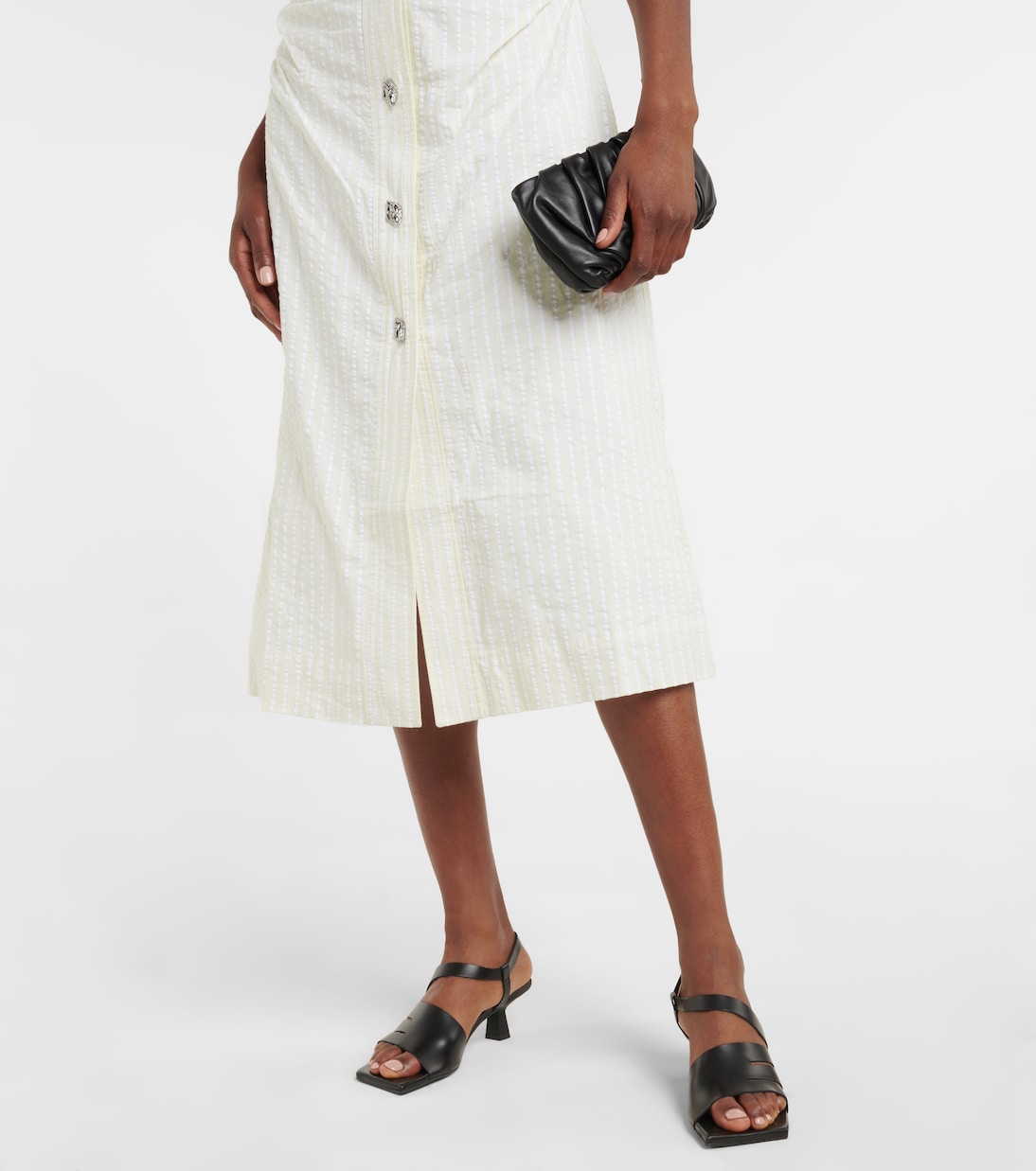 Abito midi in seersucker | Ganni