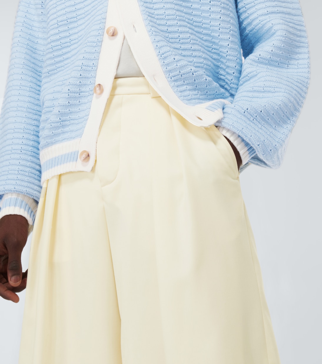 Shorts anchos de lana con tiro alto | King & Tuckfield
