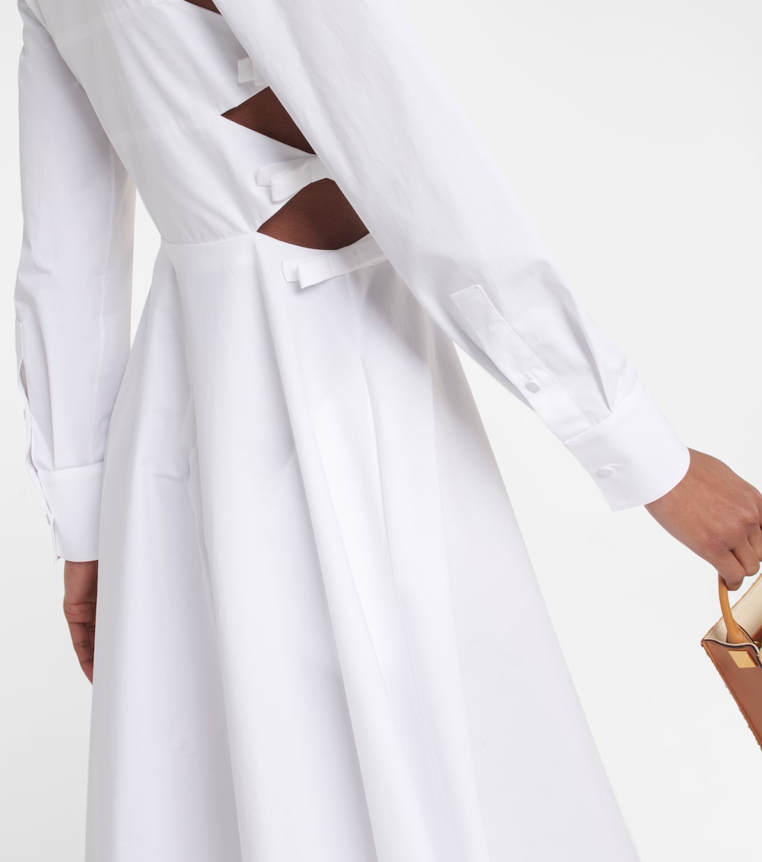 Bow-embellished cotton shirt dress | Valentino