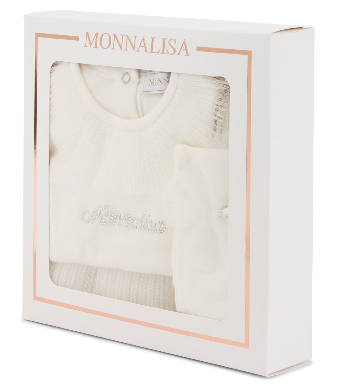 Bébé – Ensemble body, jupe et bandeau en coton | Monnalisa