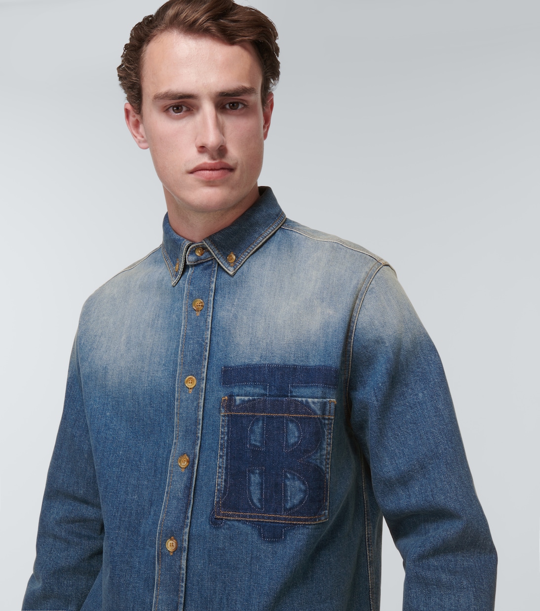 Burberry denim shirt clearance