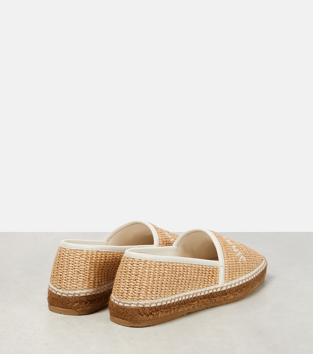 Brie Flat logo raffia espadrilles | Jimmy Choo