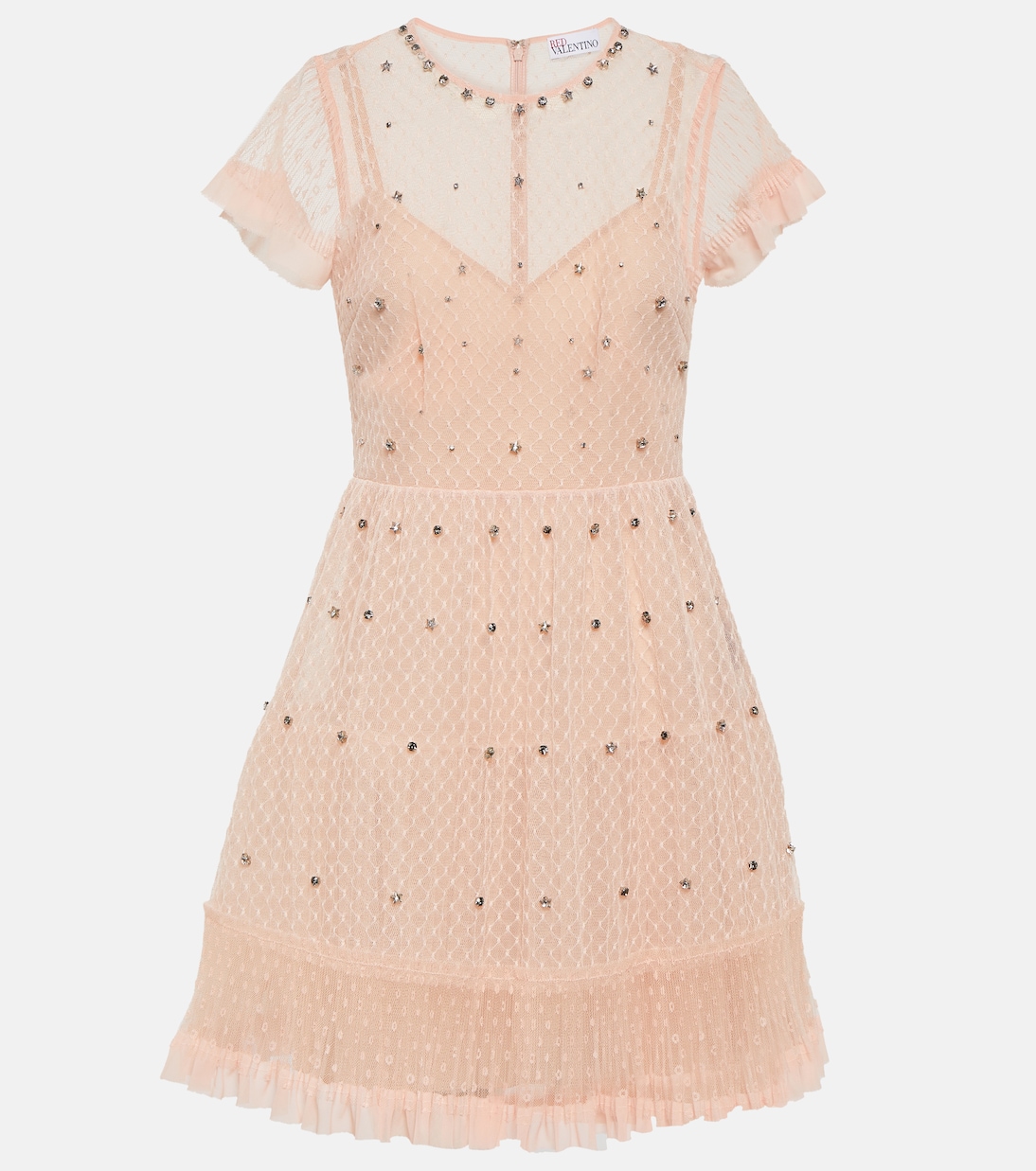 Embellished point d’esprit tulle minidress | REDValentino