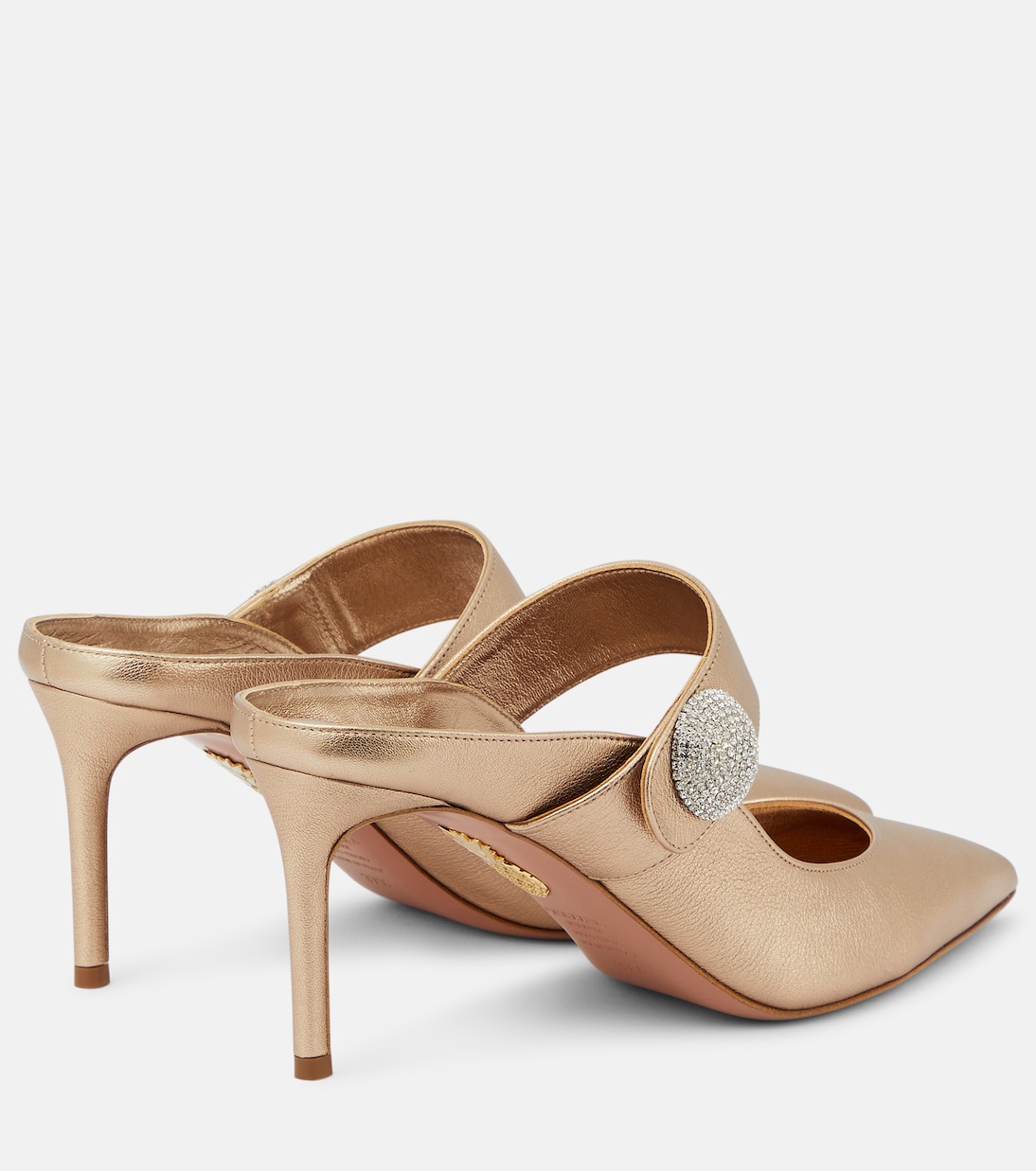 Crystal Macaron 75 embellished mules | Aquazzura