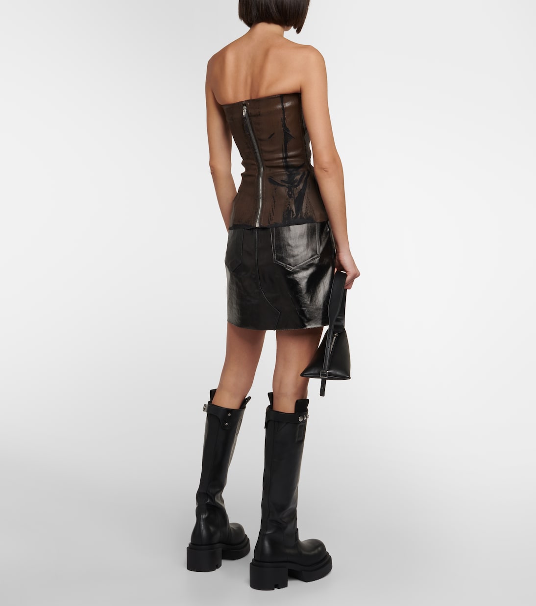 Coated denim corset | Rick Owens