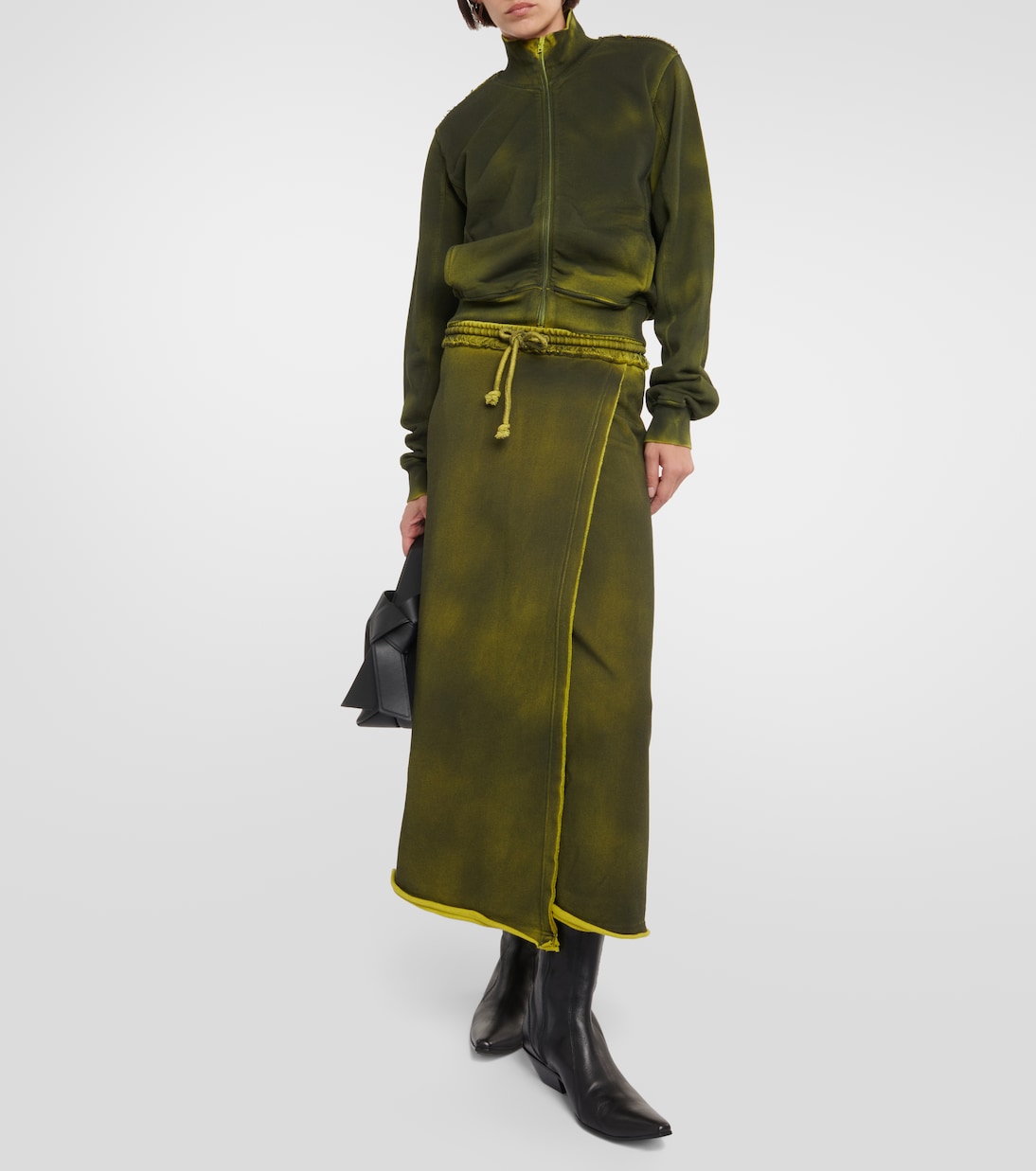 Zipped cotton fleece sweatshirt | Acne Studios