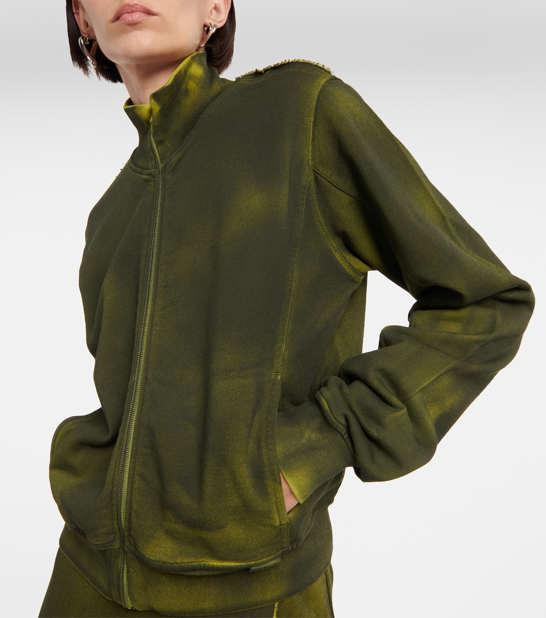 Zipped cotton fleece sweatshirt | Acne Studios