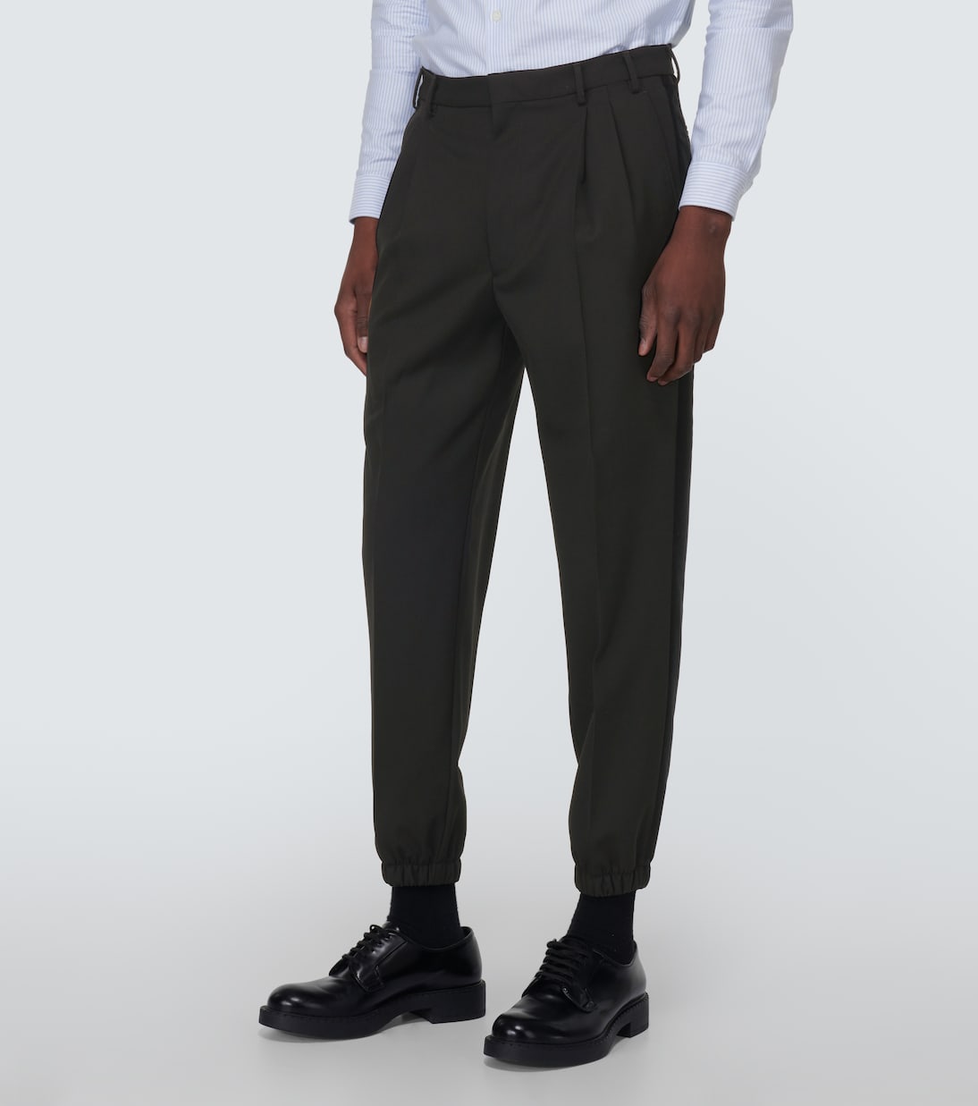 Wool gabardine slim pants | Prada