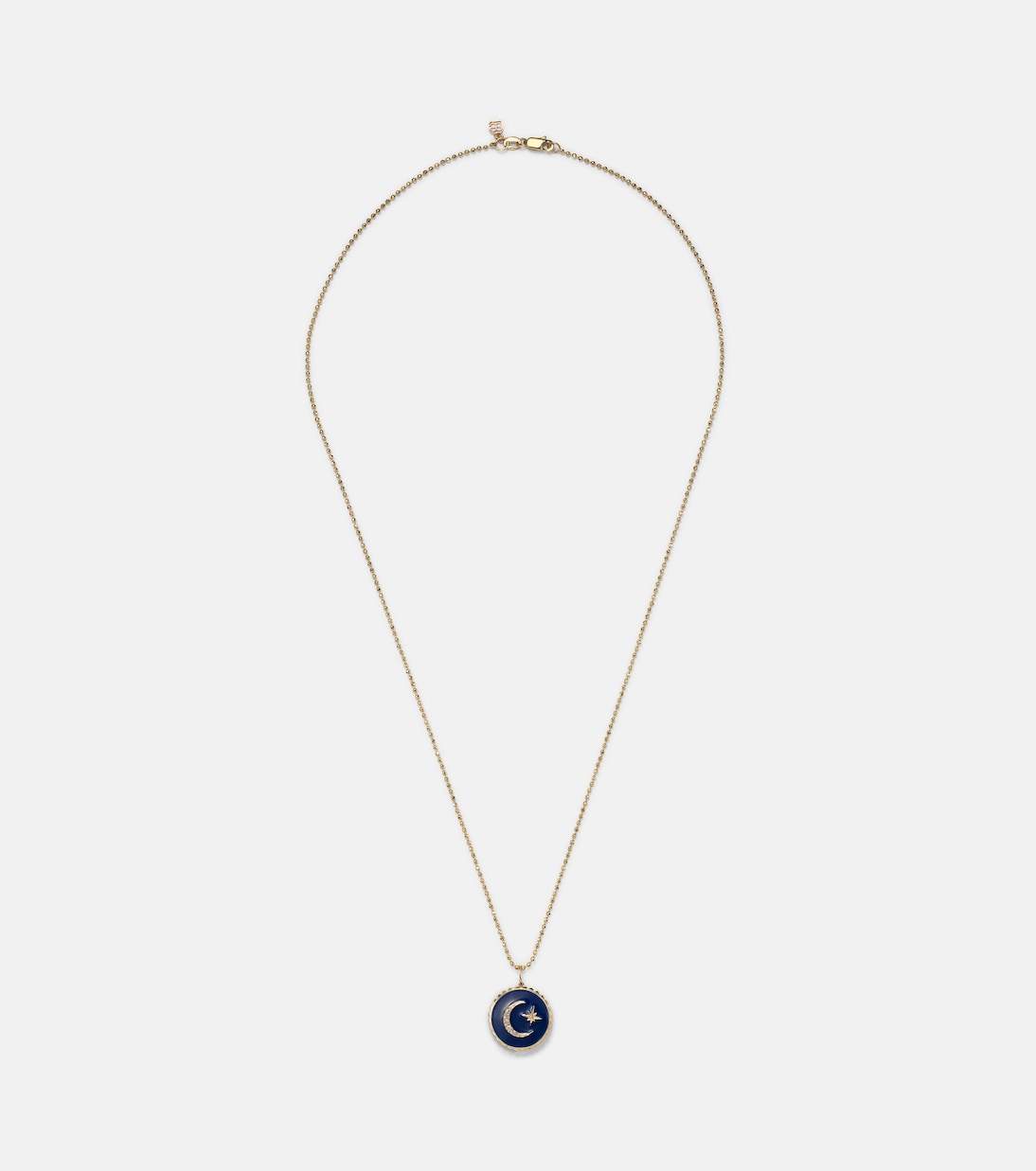Collana in oro 14kt con medaglione celeste e diamanti Sydney Evan per giovani