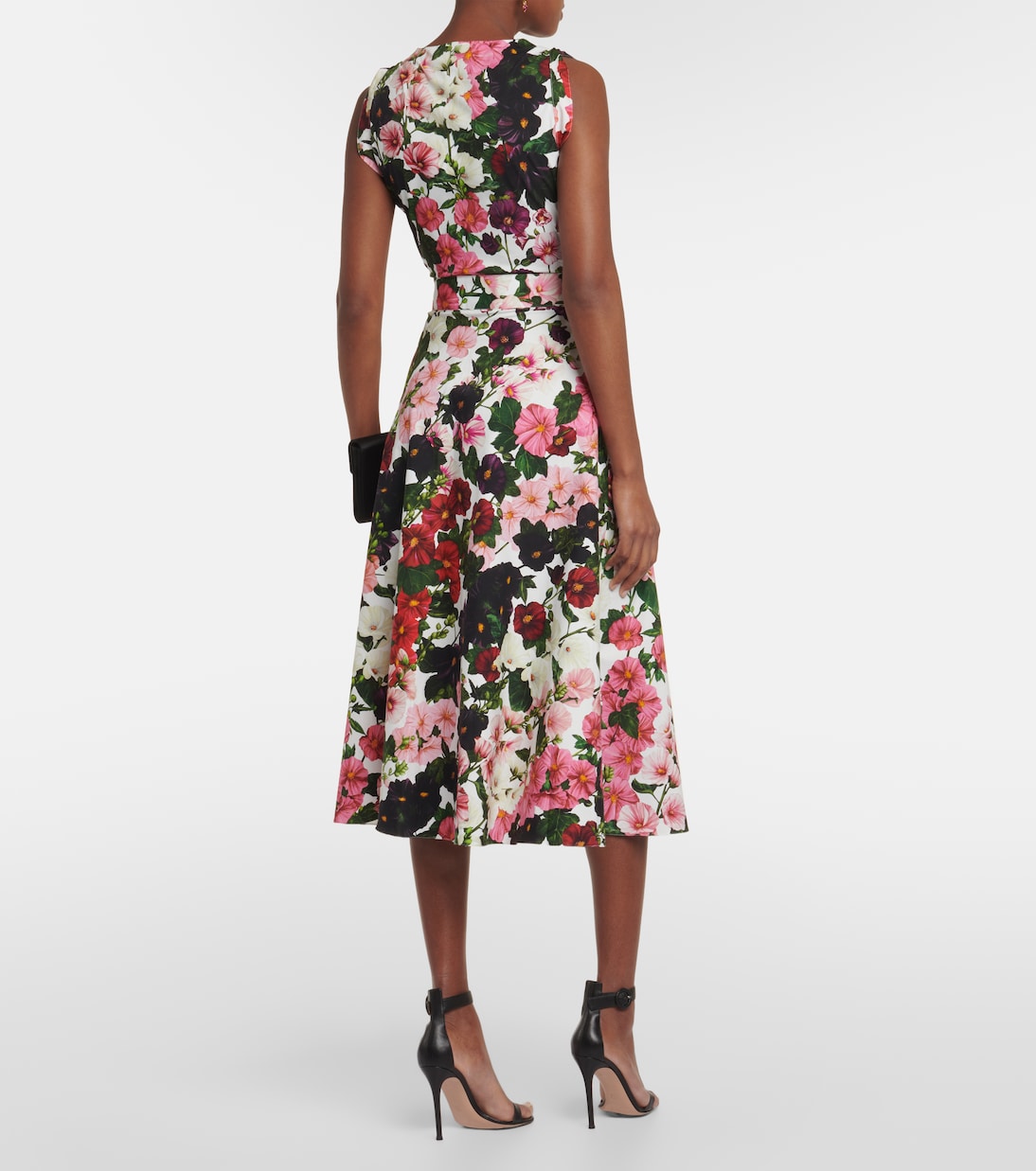 Vestido midi de mezcla de algodón floral | Oscar de la Renta