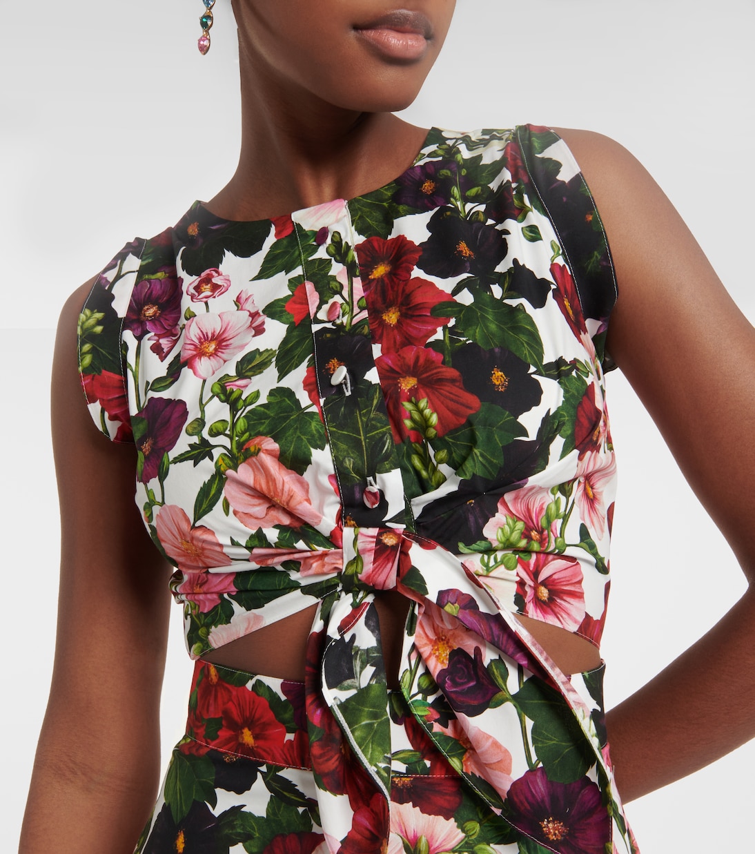 Vestido midi de mezcla de algodón floral | Oscar de la Renta