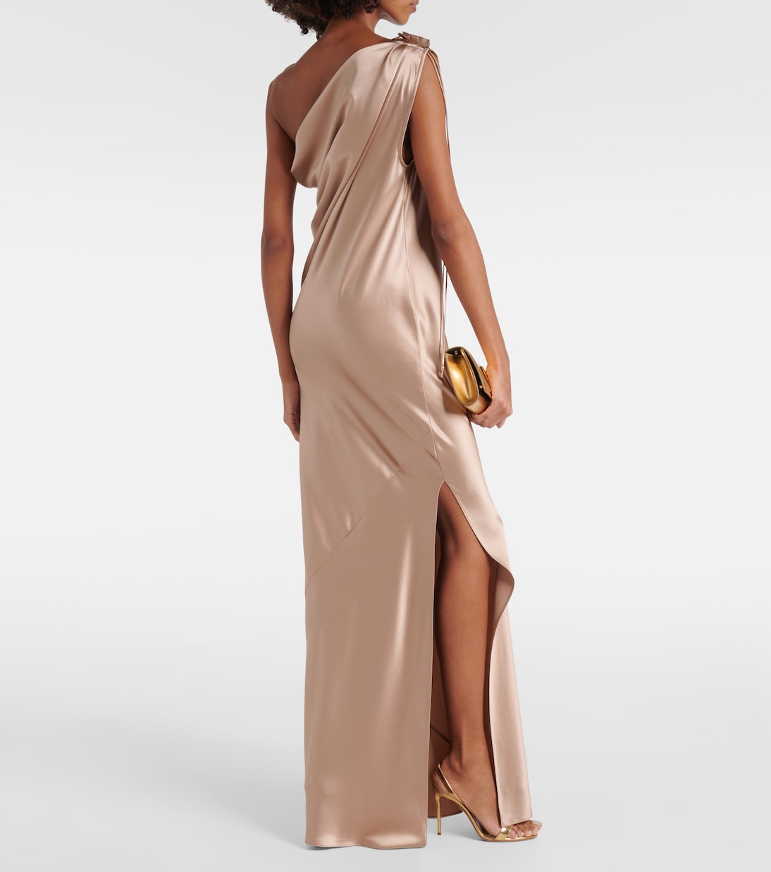 One-Shoulder-Robe Opera aus Seidensatin | Max Mara