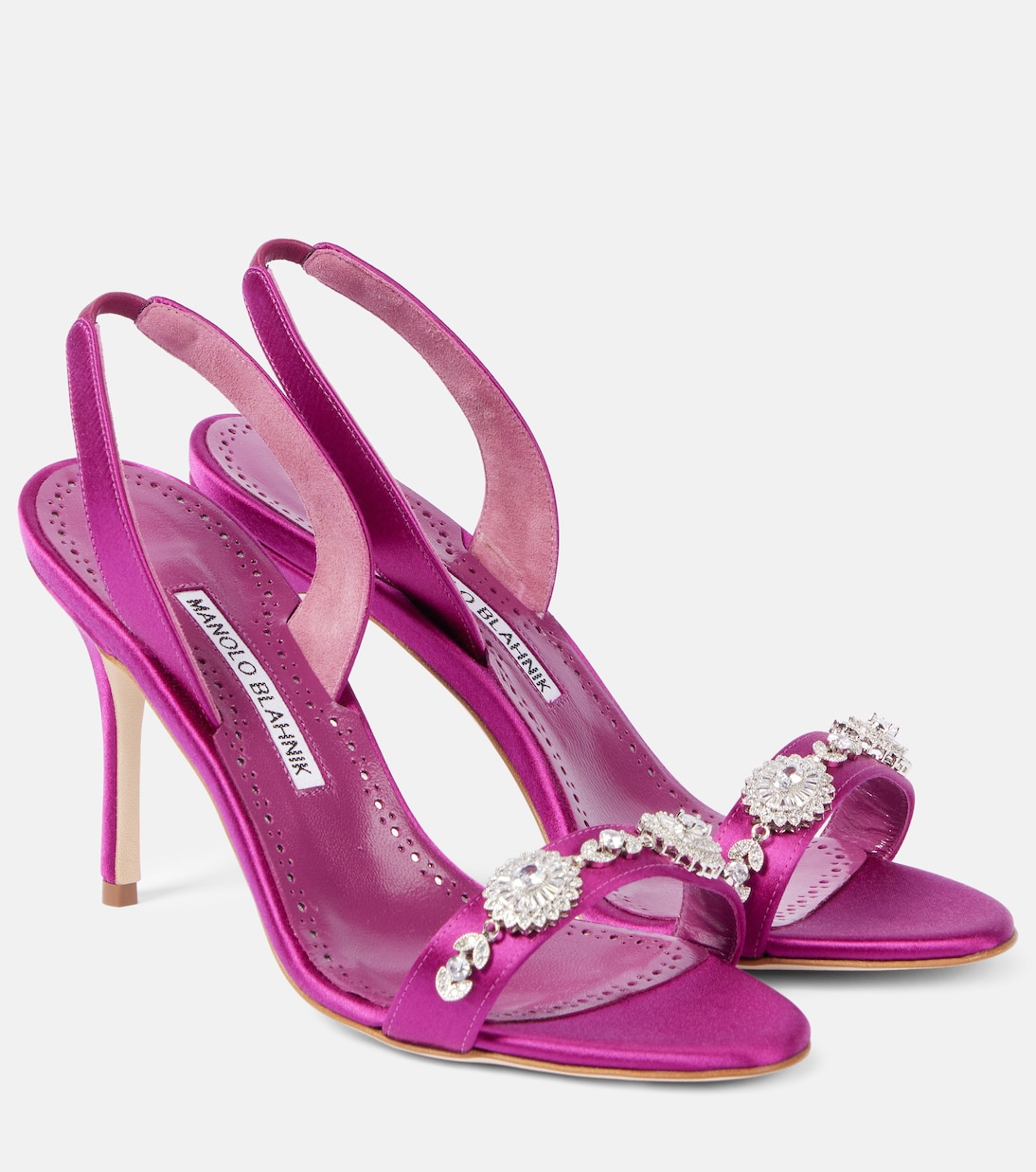 Sandali Lamisan in raso con cristalli | Manolo Blahnik