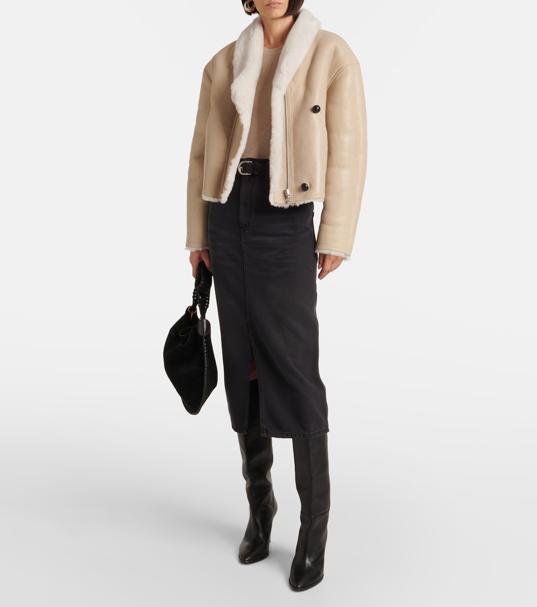 Chaqueta Eriana de piel con borrego | Isabel Marant