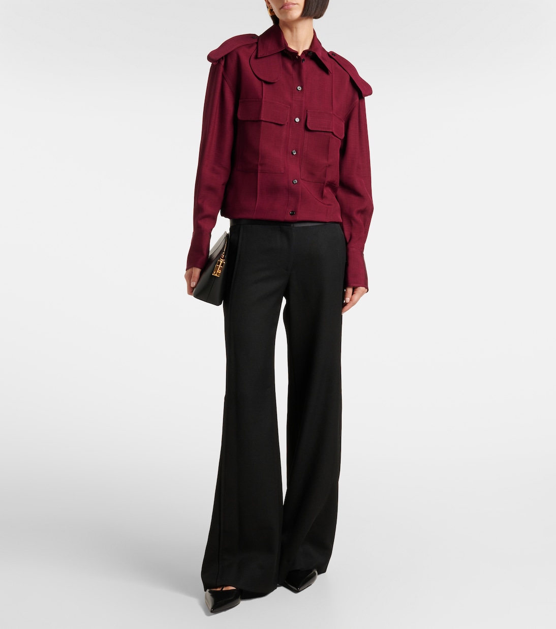 Side Panel wool-blend wide-leg pants | Victoria Beckham