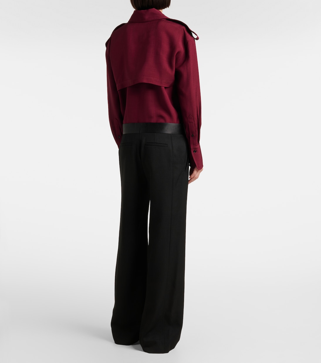 Side Panel wool-blend wide-leg pants | Victoria Beckham