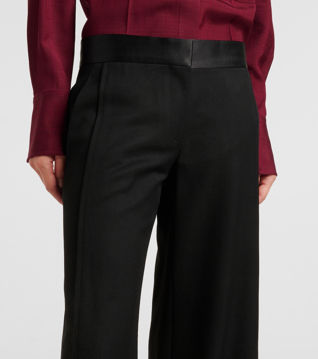 Side Panel wool-blend wide-leg pants | Victoria Beckham