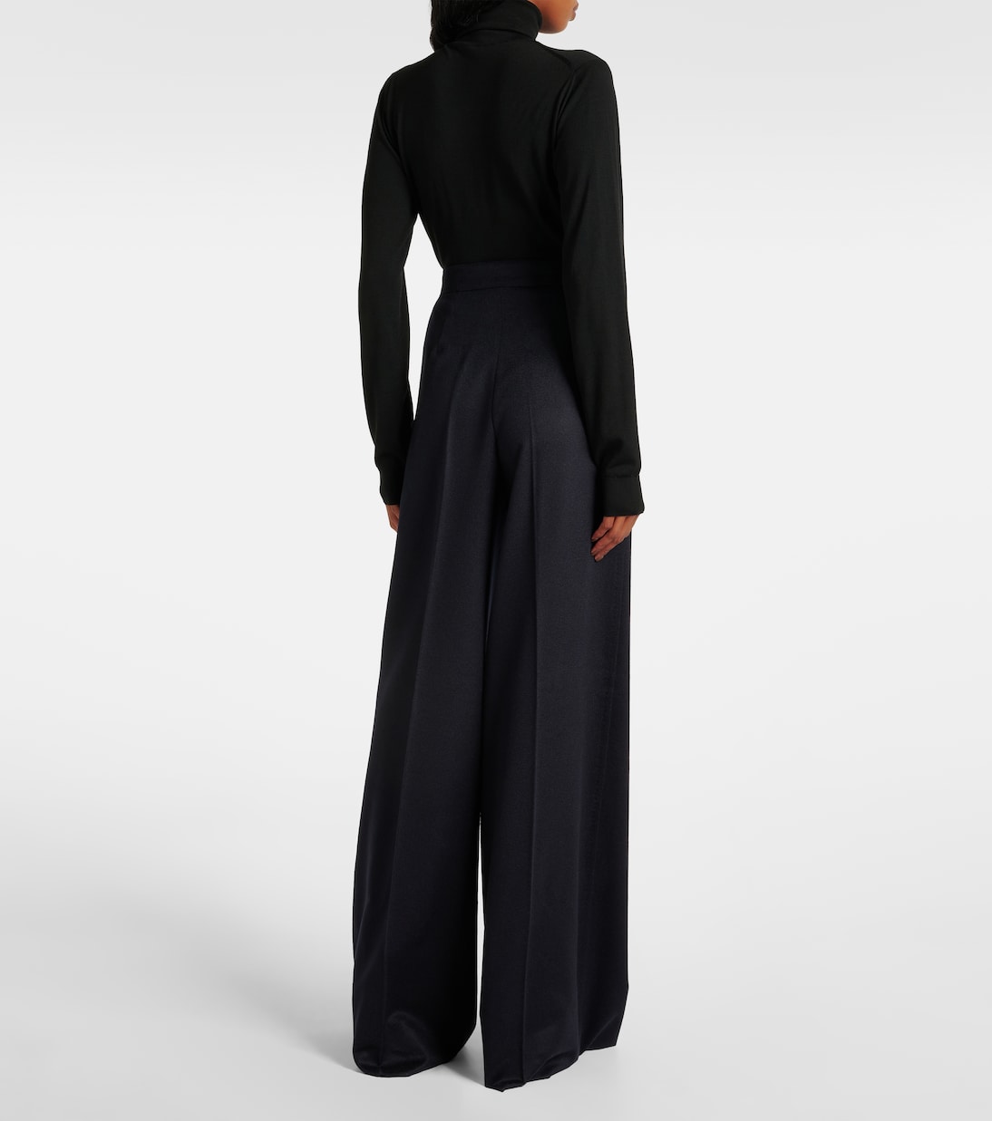 Weite High-Rise-Hose Fagus aus Wolle | Max Mara