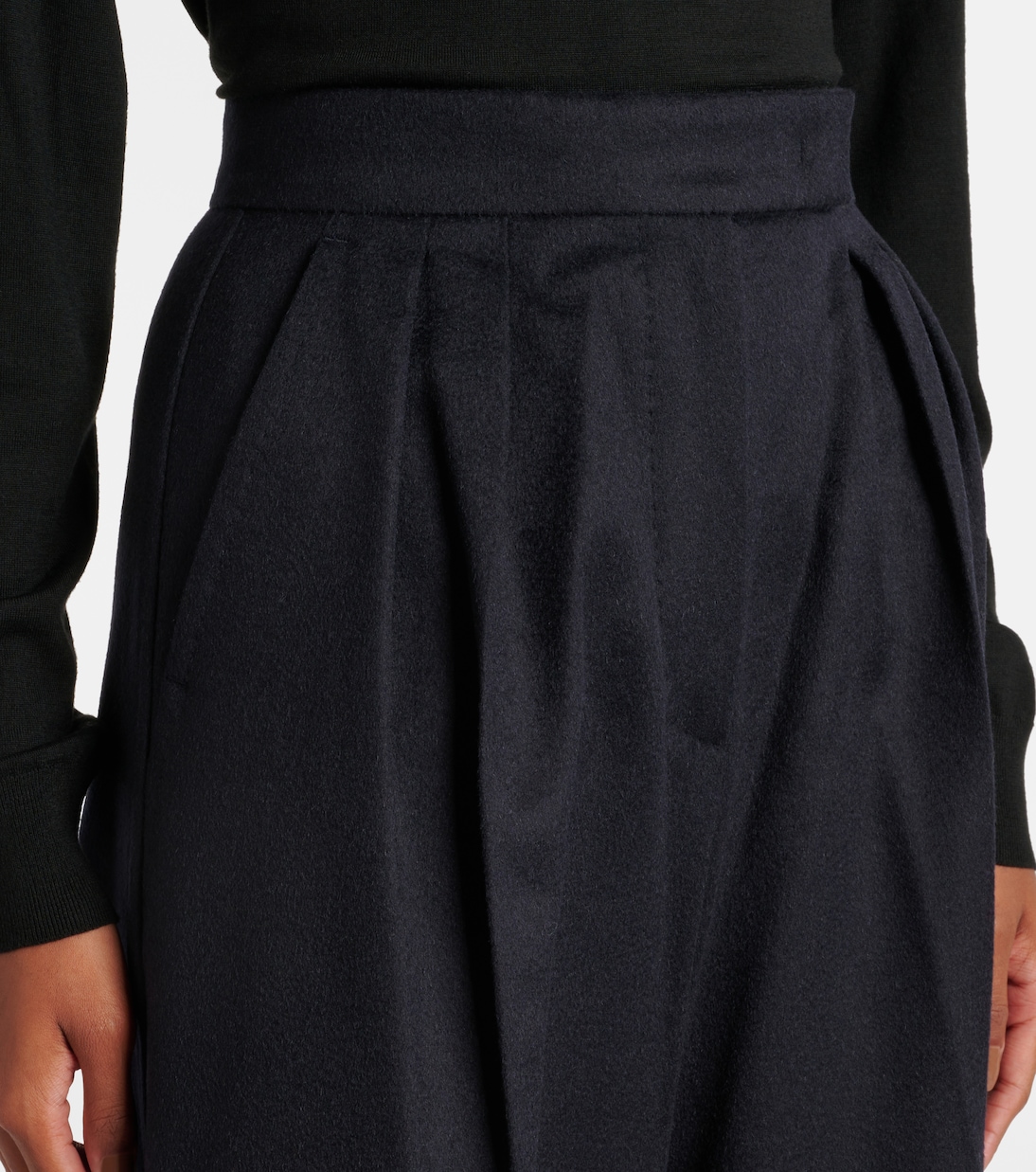 Weite High-Rise-Hose Fagus aus Wolle | Max Mara