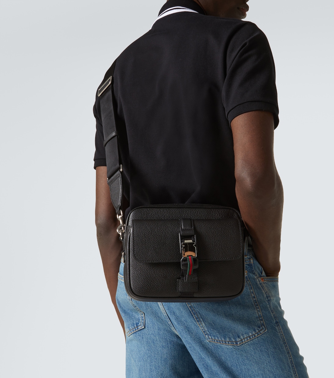 Messenger Bag Web Stripe Small aus Leder | Gucci