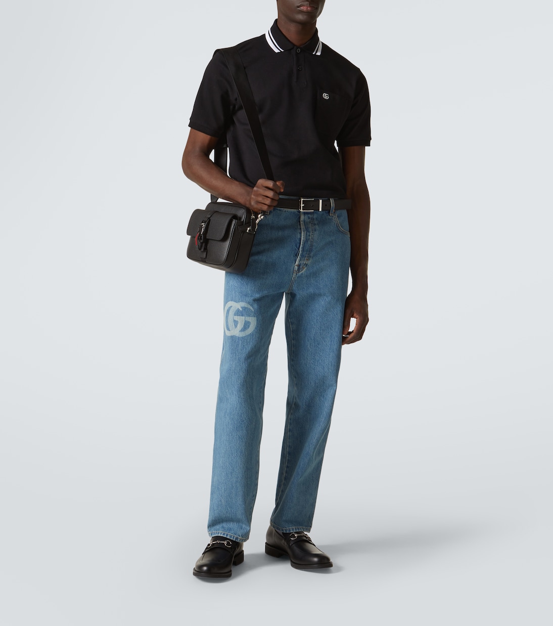 Messenger Bag Web Stripe Small aus Leder | Gucci