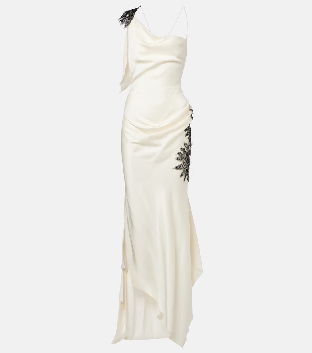 Robe longue en crêpe de satin à fleurs | Victoria Beckham