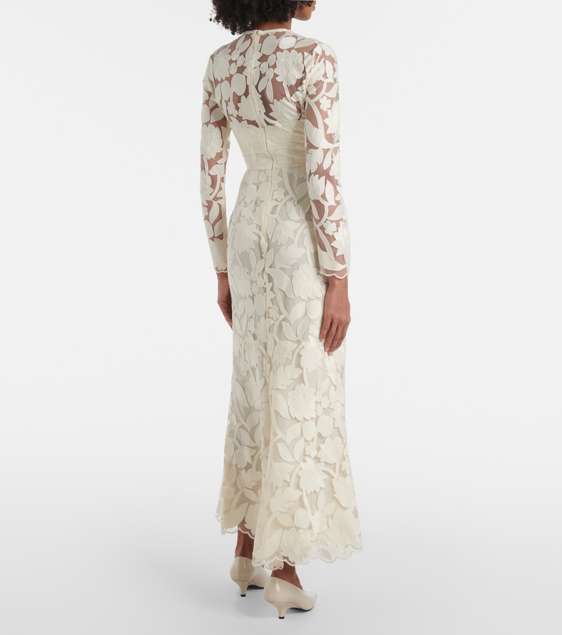 Abito midi in tulle con ricamo | Elie Saab