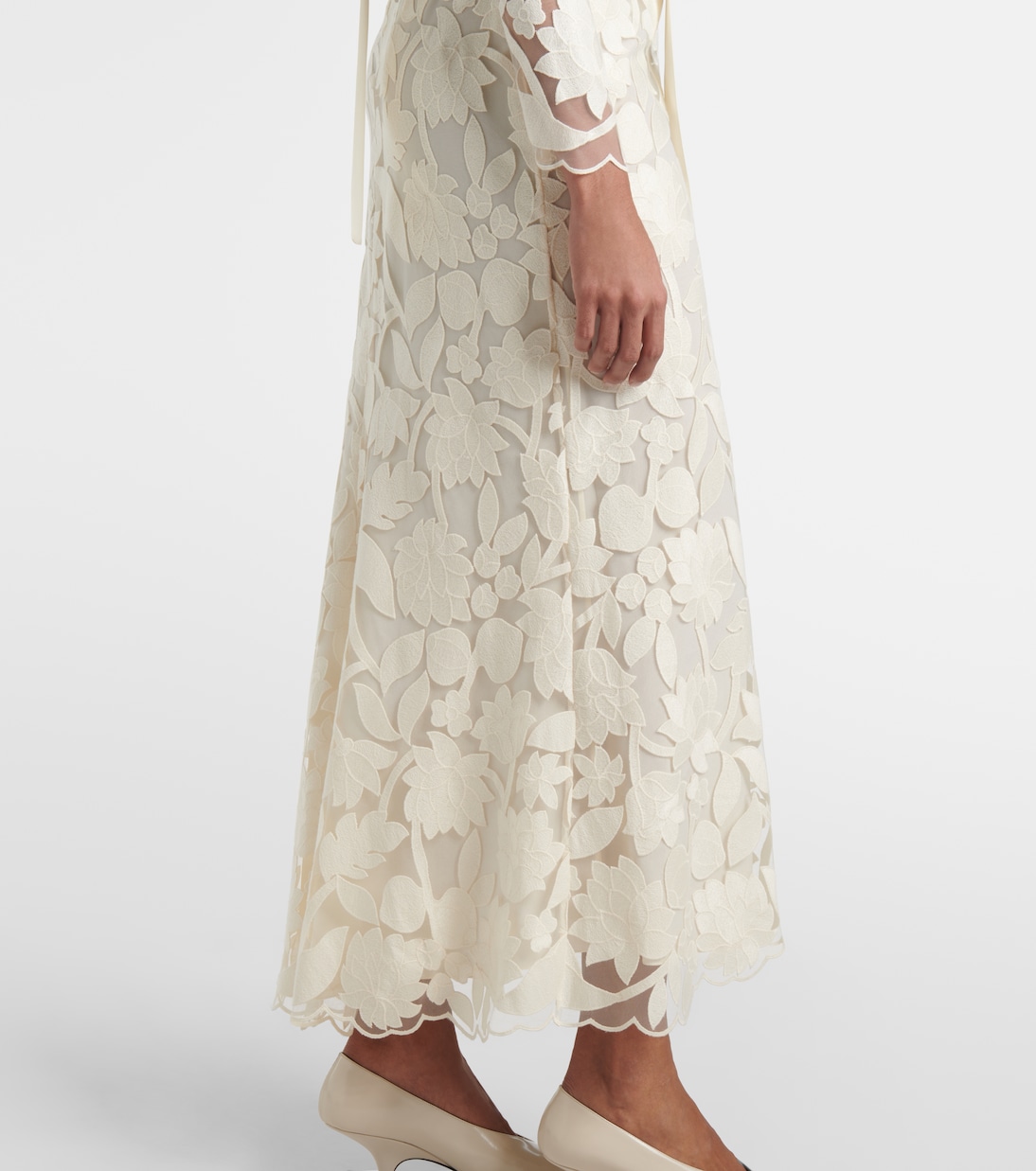 Abito midi in tulle con ricamo | Elie Saab