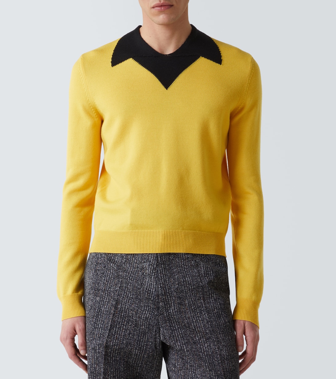 Pull Trompe l'œil en laine vierge | Prada