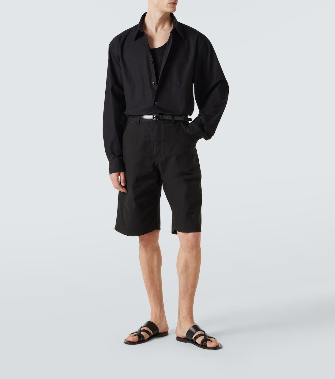 Mid-rise cotton twill Bermuda shorts | Saint Laurent