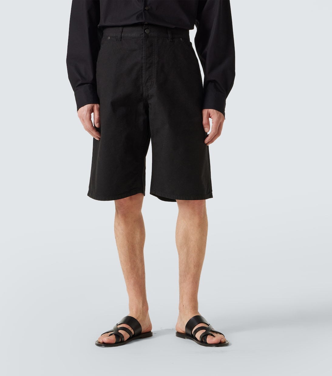 Mid-rise cotton twill Bermuda shorts | Saint Laurent