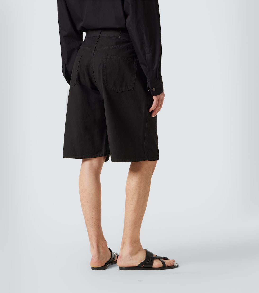 Mid-rise cotton twill Bermuda shorts | Saint Laurent