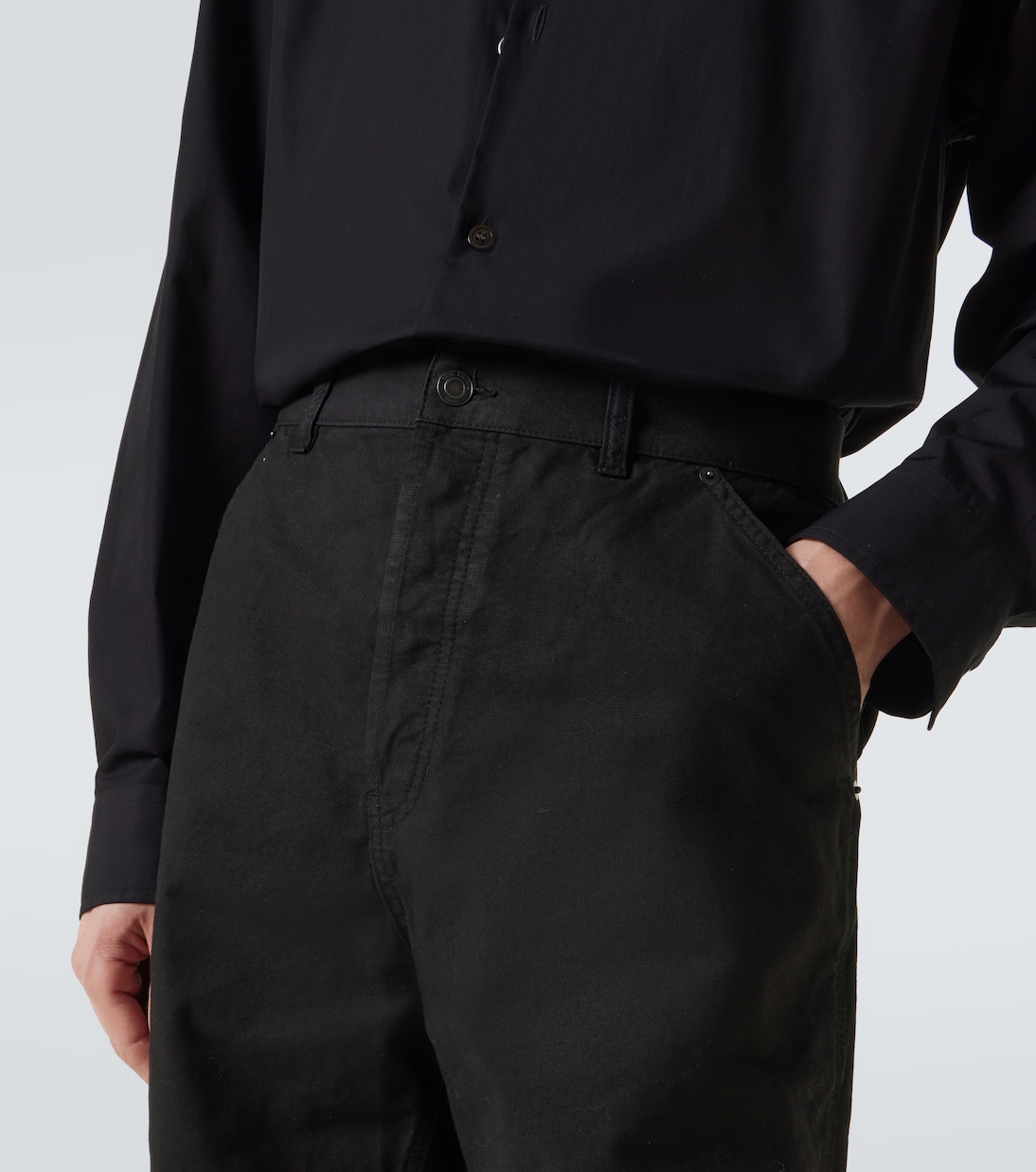 Mid-rise cotton twill Bermuda shorts | Saint Laurent