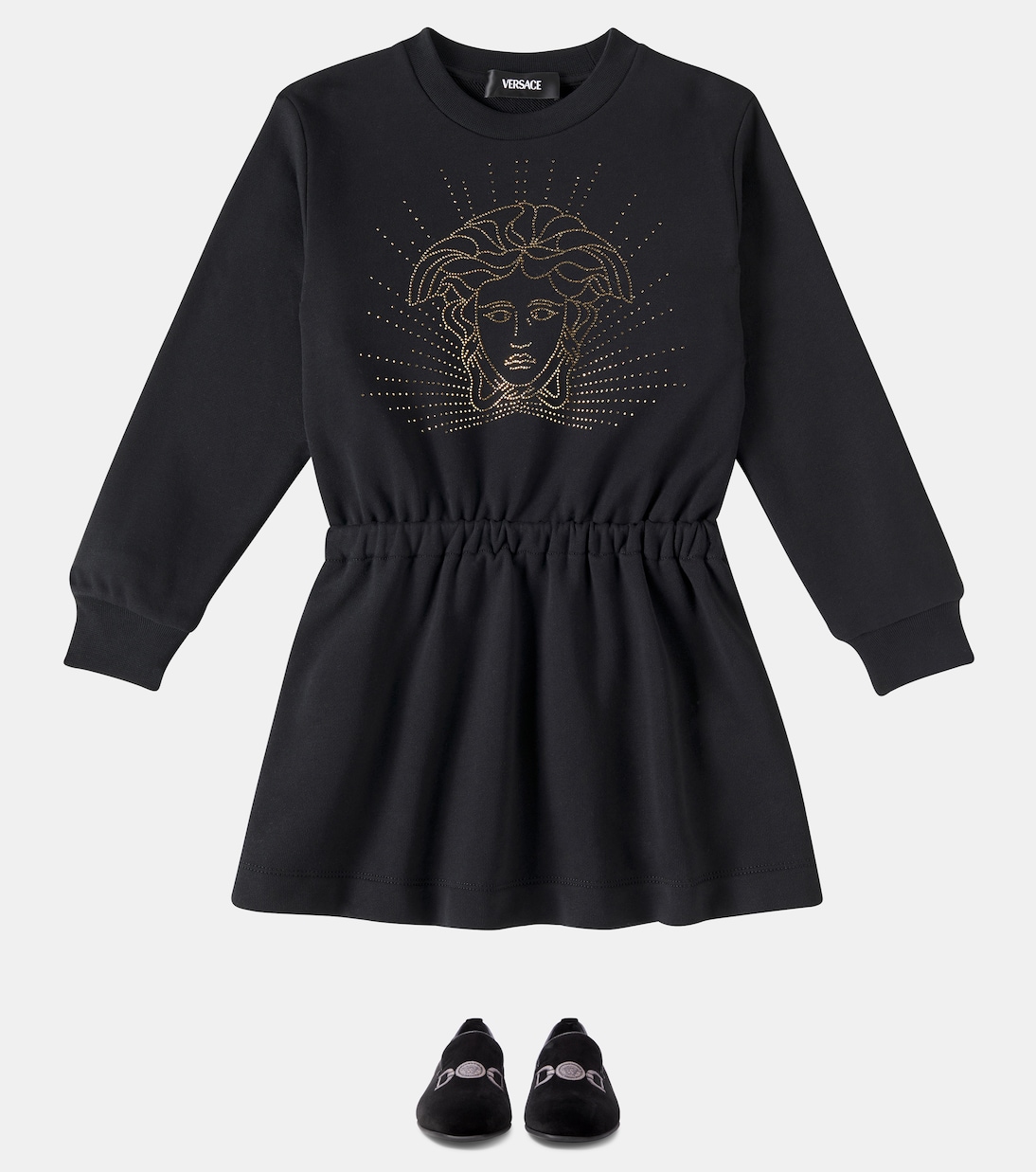 Medusa '95 embroidered velvet loafers | Versace Kids