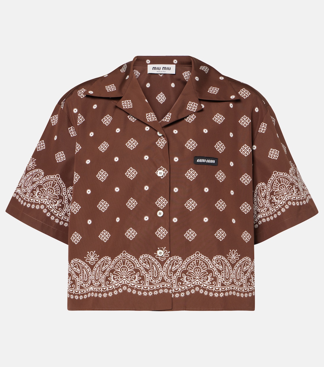 Camicia in cotone con stampa | Miu Miu