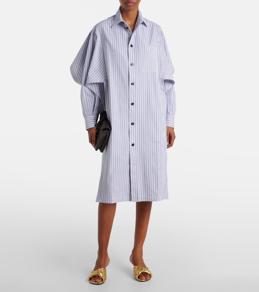 Robe chemise rayée en coton | Bottega Veneta