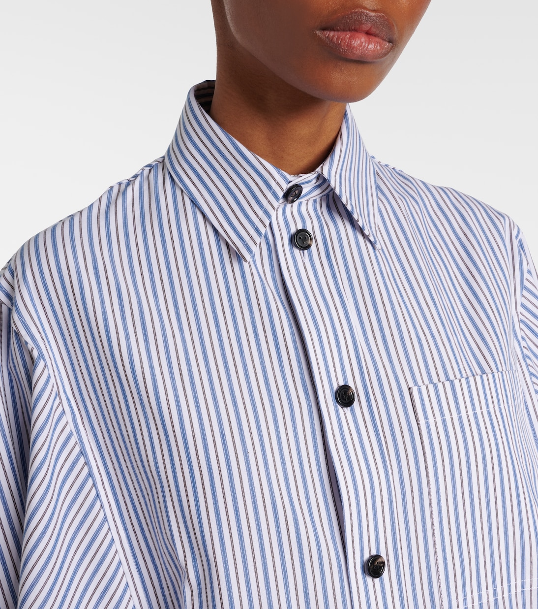 Robe chemise rayée en coton | Bottega Veneta