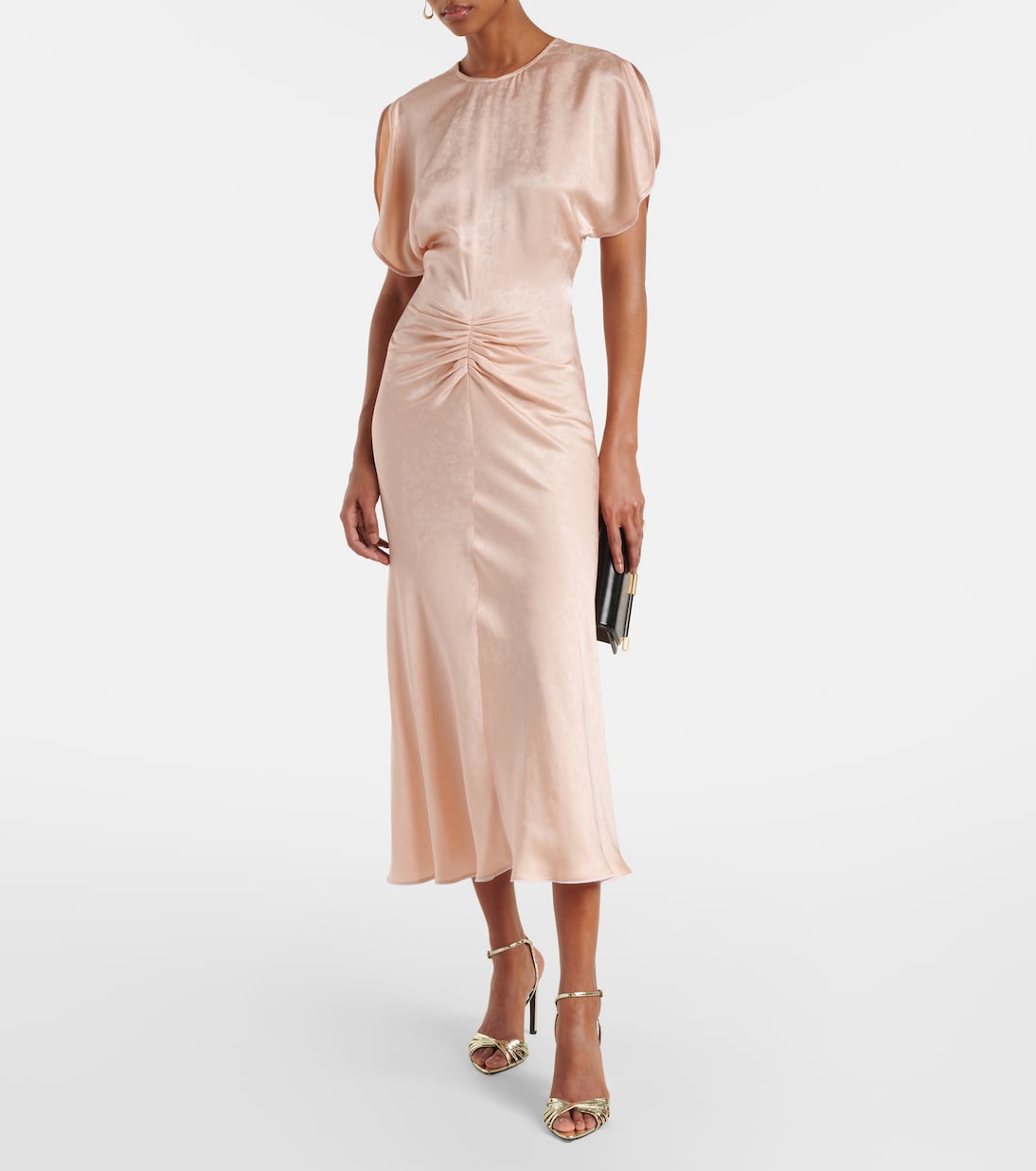 Abito midi in jacquard di raso | Victoria Beckham