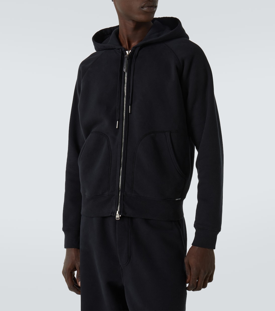 Cotton jersey zip-up hoodie | Tom Ford