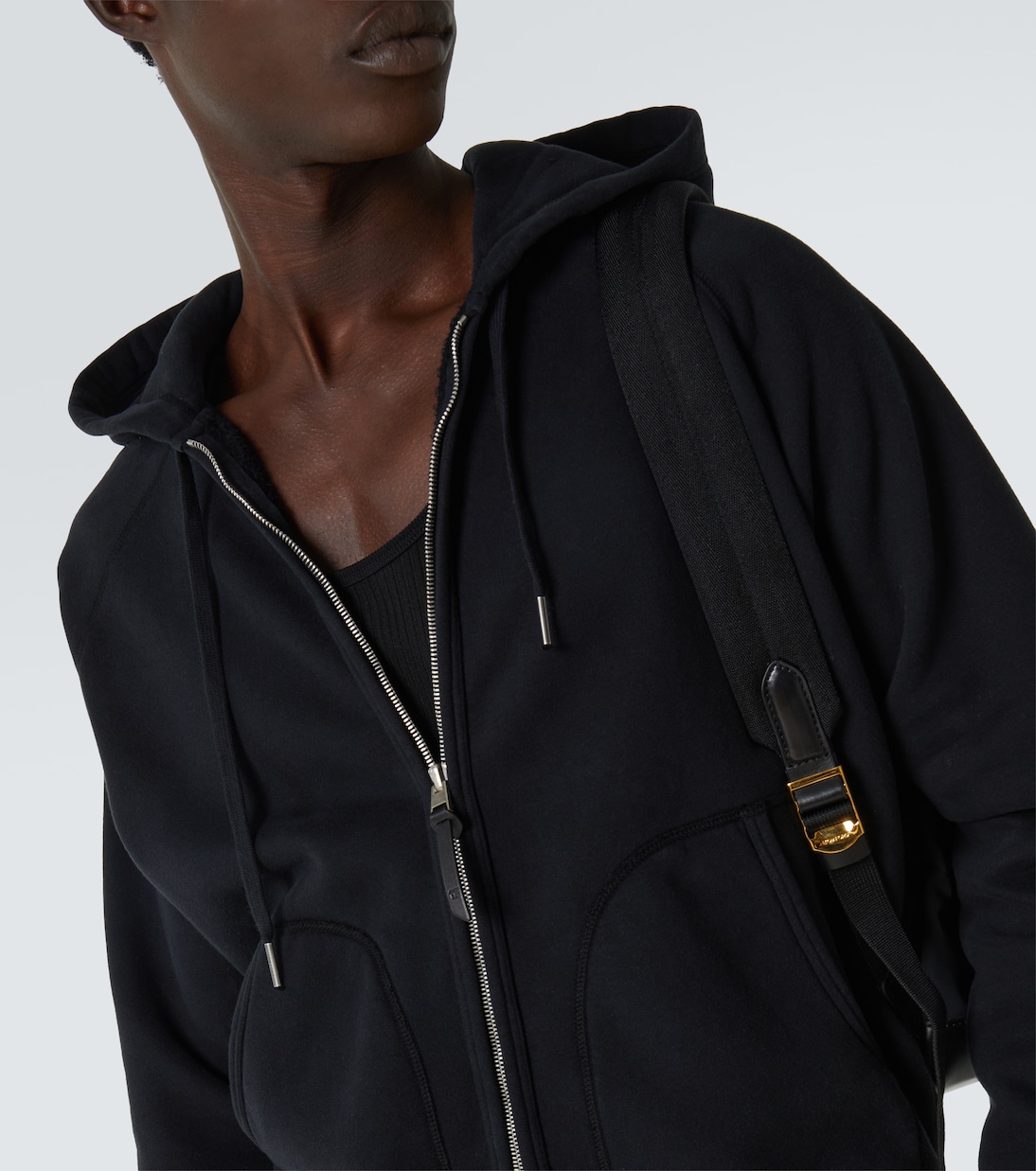 Cotton jersey zip-up hoodie | Tom Ford