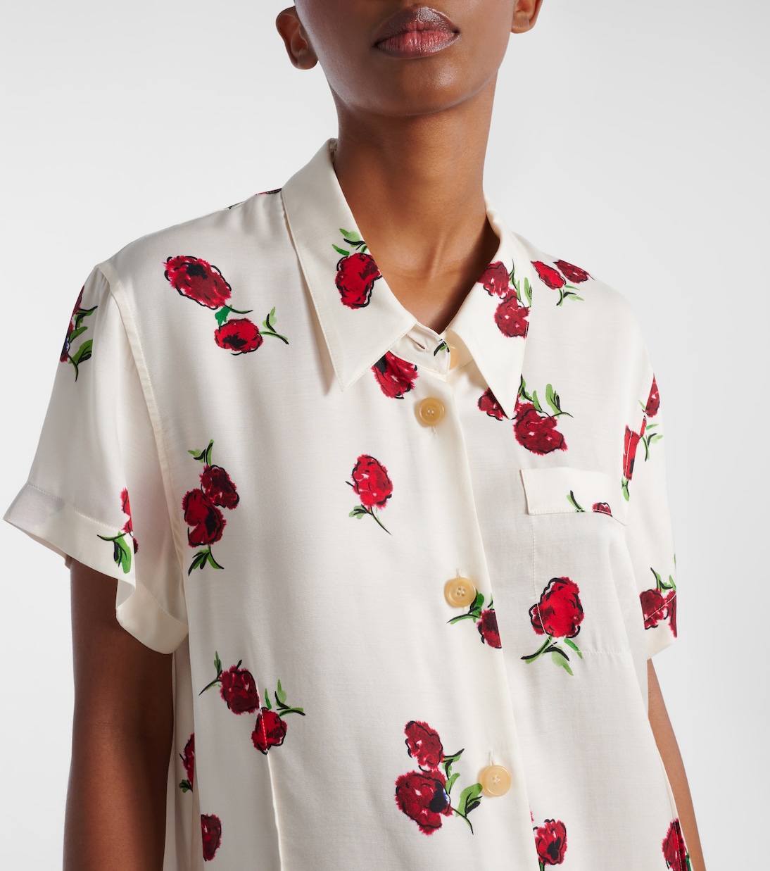 Camicia Keefe in twill con stampa | Khaite